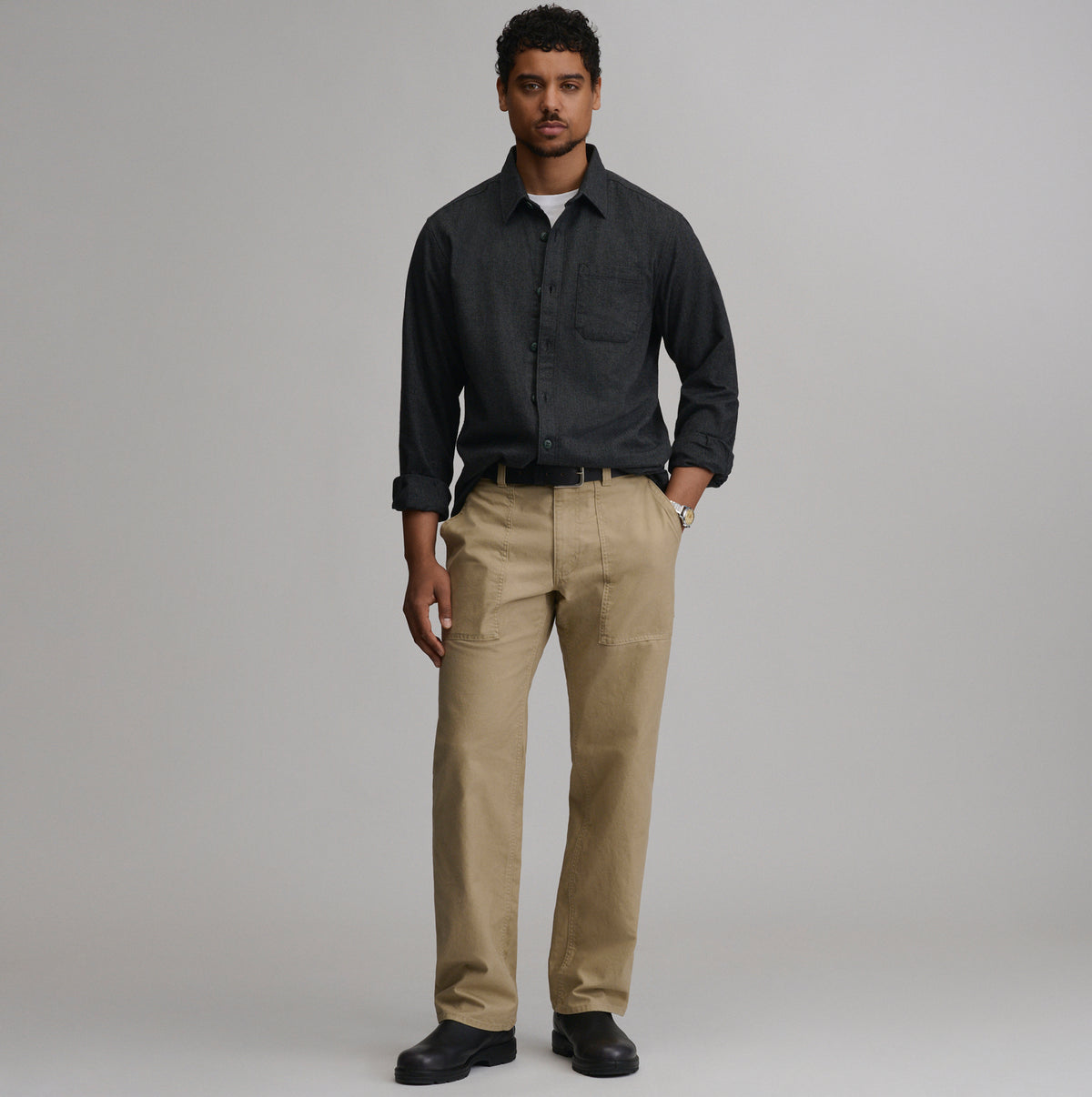 LS Eddie Bauers Favorite Flannel -Classic-Smokedgray-72