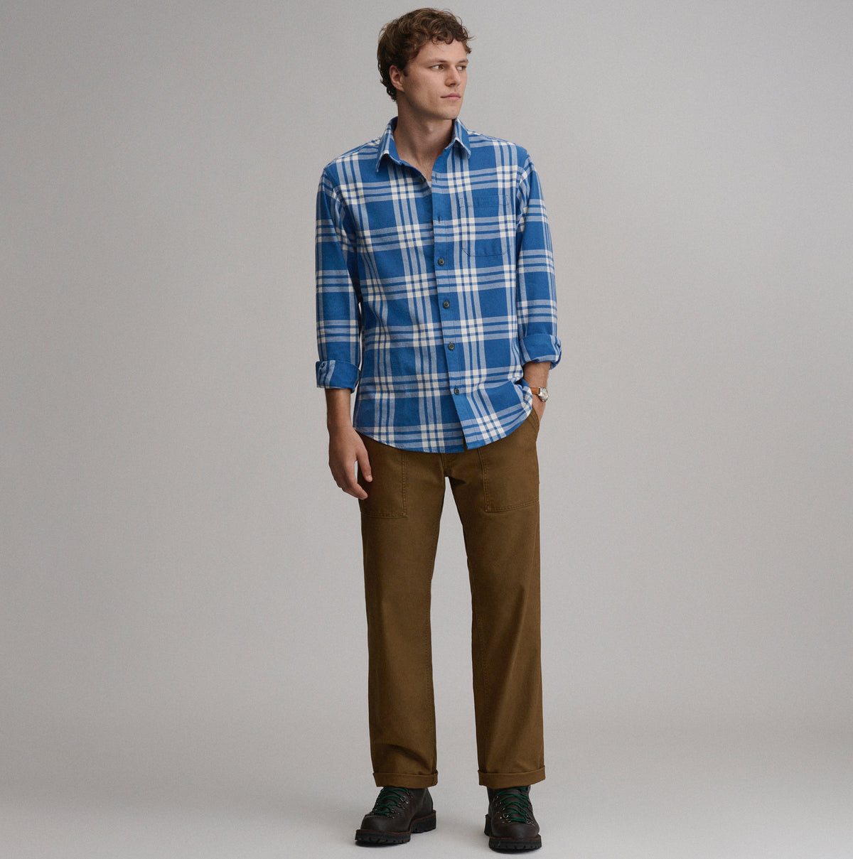 LS Eddie Bauers Favorite Flannel -Relaxed-Dk Chambray-28