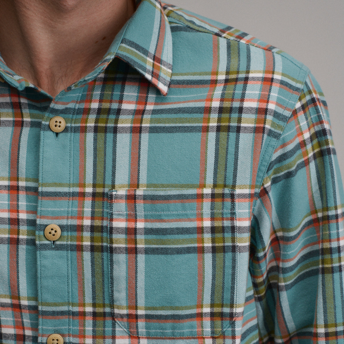 LS Eddie Bauers Favorite Flannel -Relaxed-Dark Seafoam-31