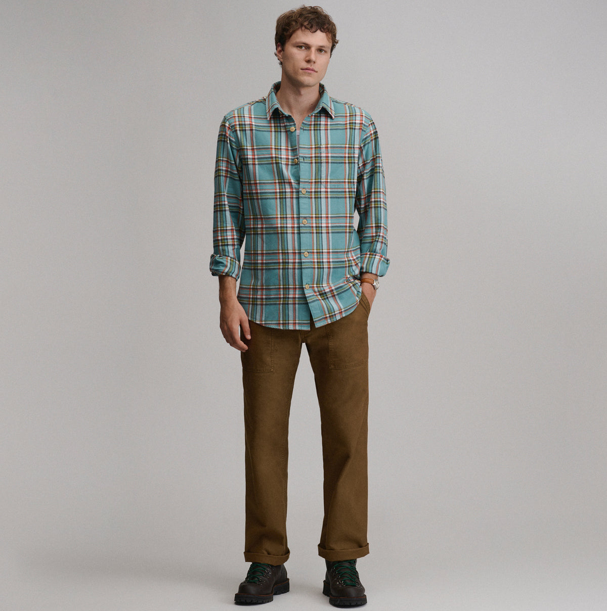 LS Eddie Bauers Favorite Flannel -Relaxed-Dark Seafoam-32