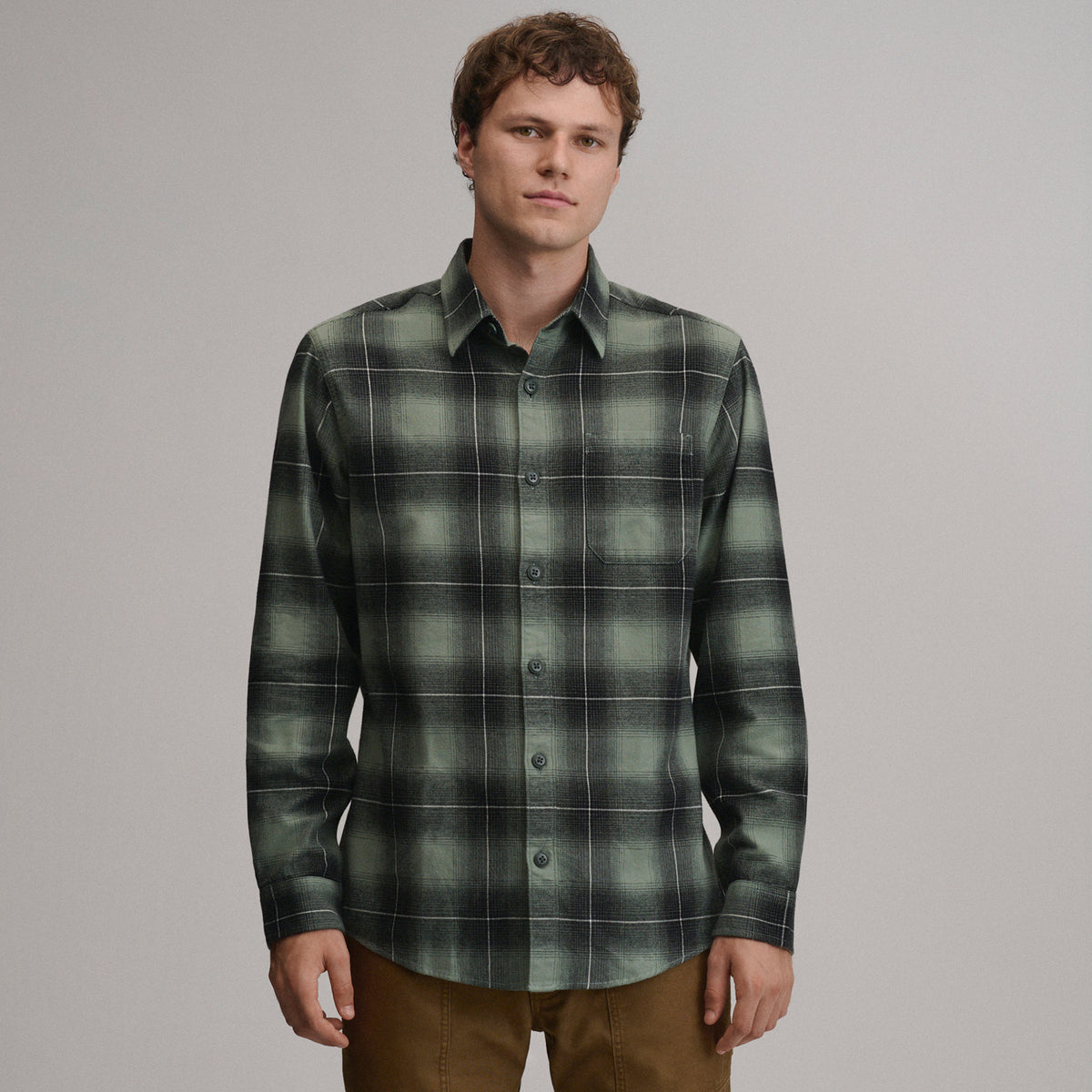 LS Eddie Bauers Favorite Flannel -Relaxed-Dark Sage-33