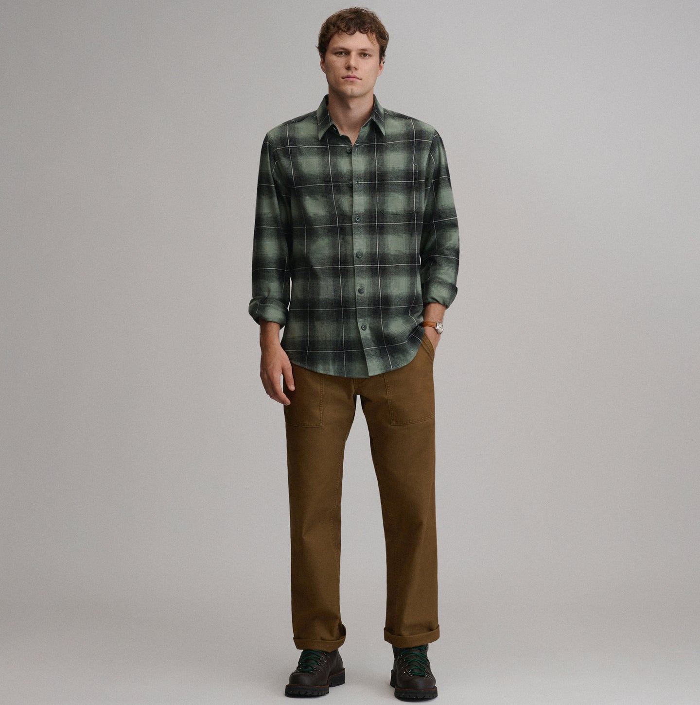 LS Eddie Bauers Favorite Flannel -Relaxed-Dark Sage-36