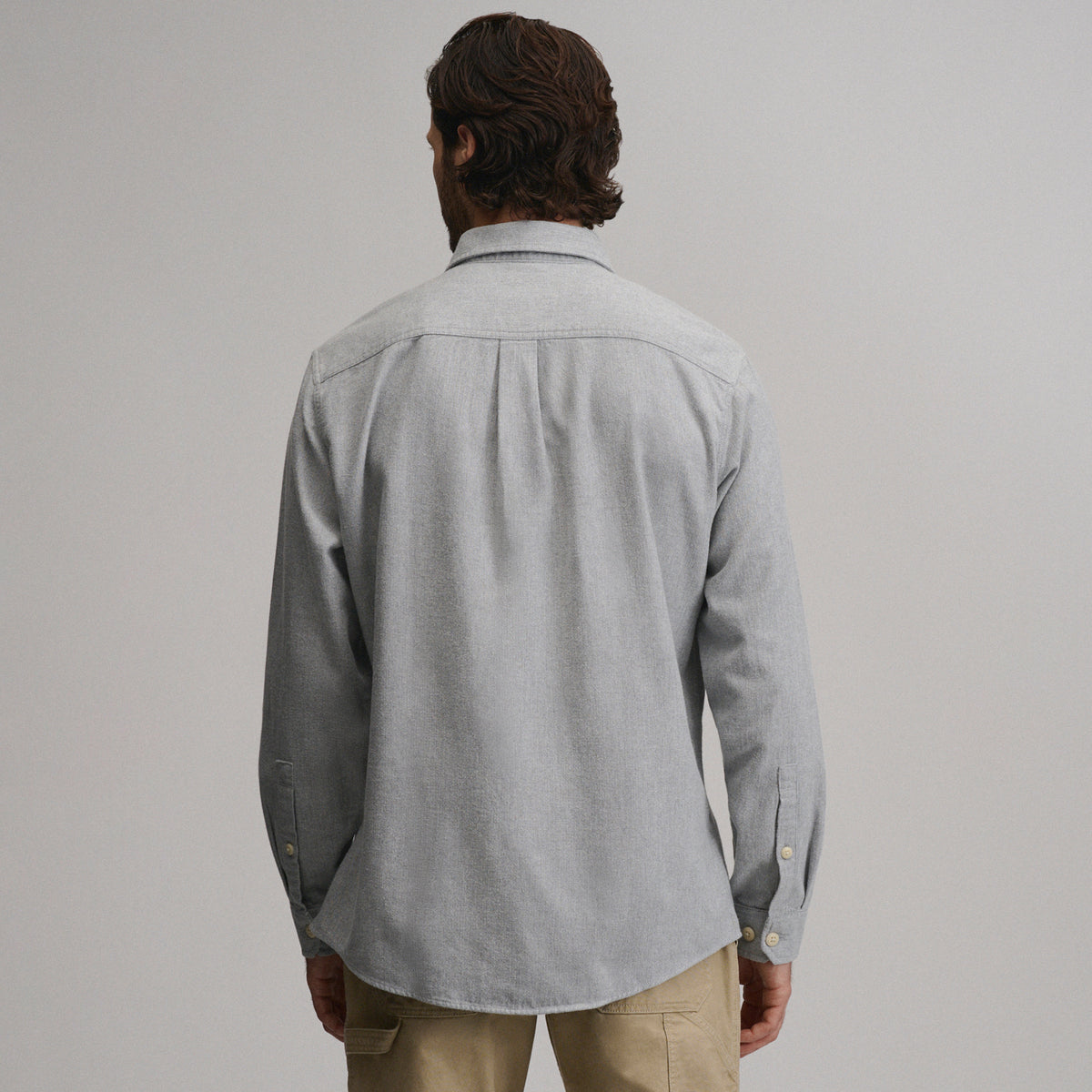 LS Eddie Bauers Favorite Flannel -Relaxed-Heather Gray-46