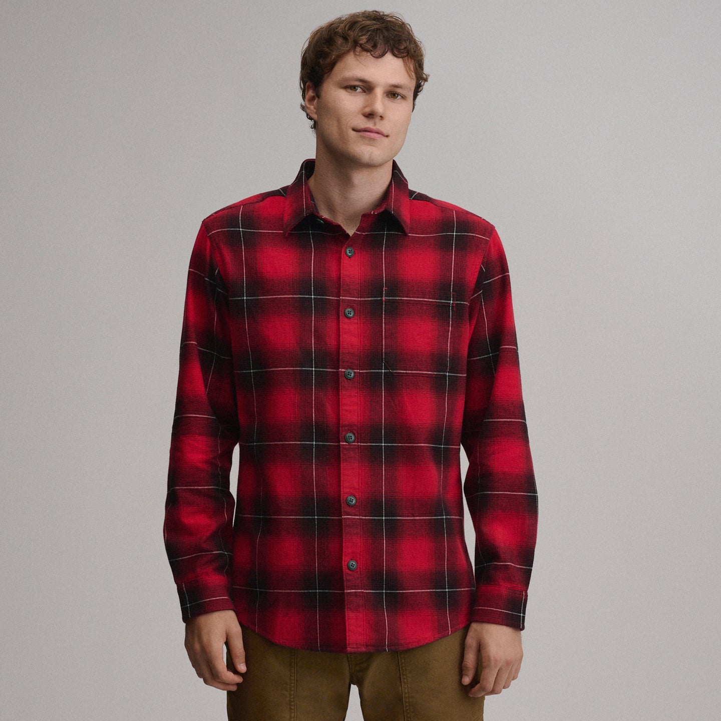 LS Eddie Bauers Favorite Flannel -Relaxed-Scarlet-57