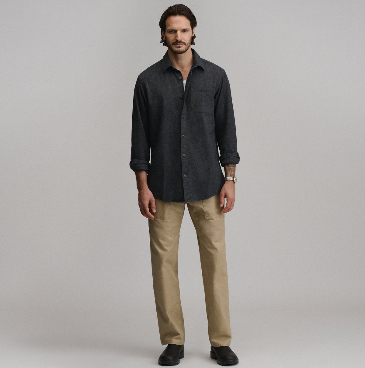 LS Eddie Bauers Favorite Flannel -Relaxed-Smokedgray-68