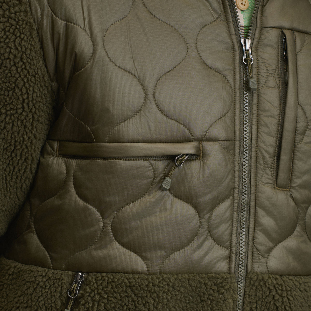Men's Editorial Mixed Media Fleece Jacket - Journey Fleece-Antique Pine-4