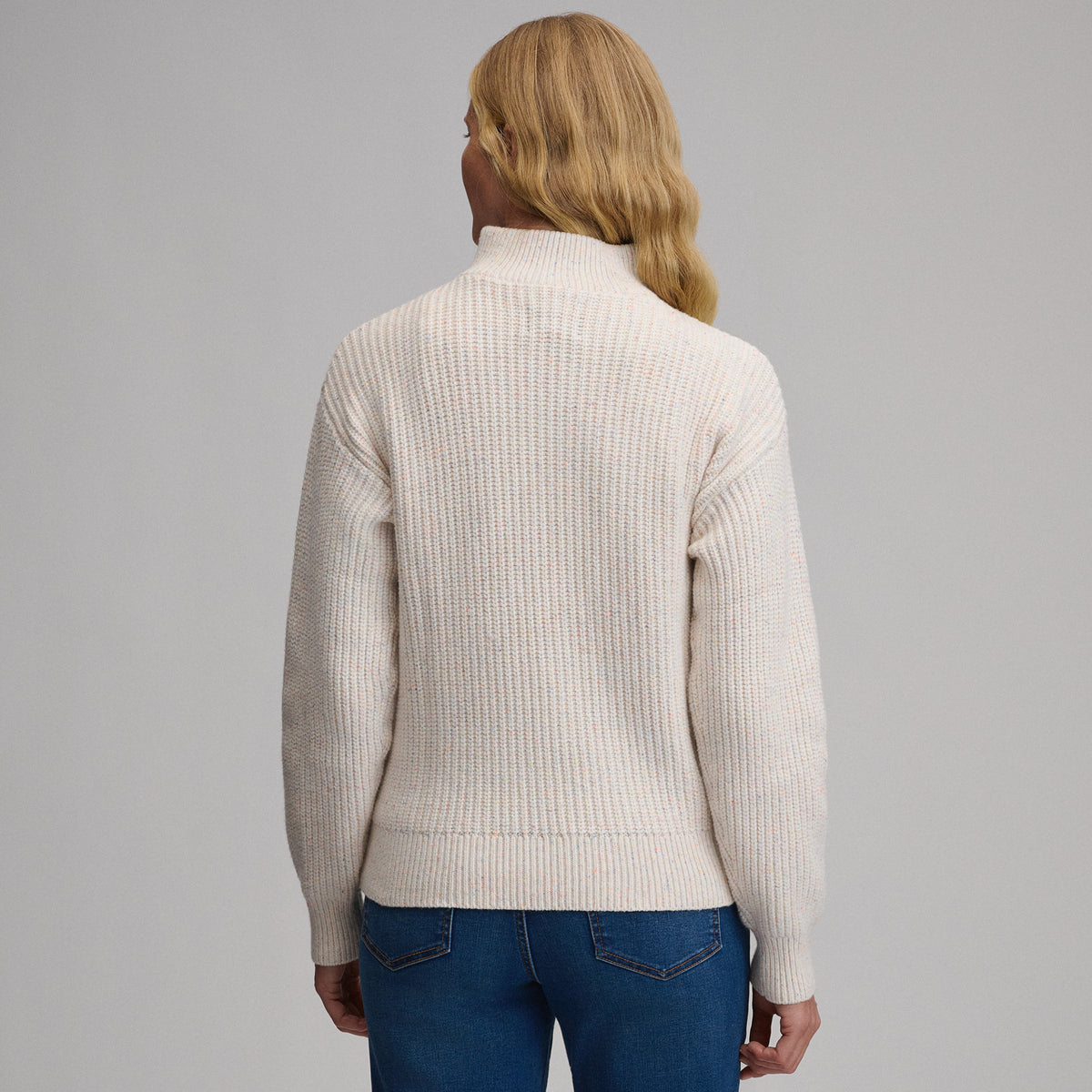 Women's Solid Mock-Neck Sweater-Cascade-2