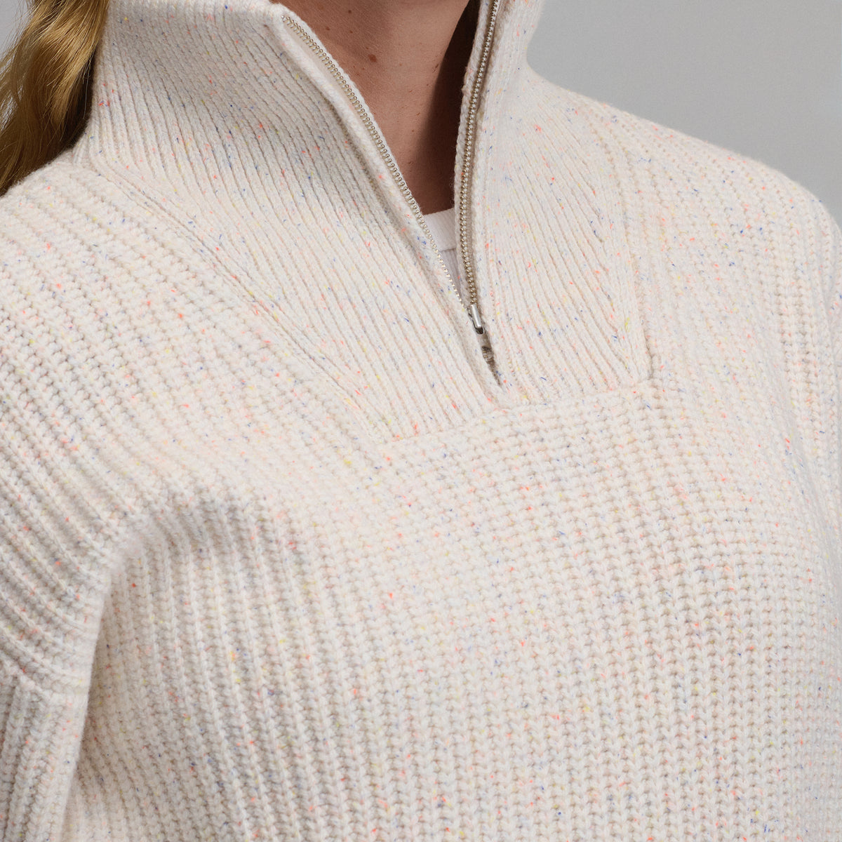 Women's Solid Mock-Neck Sweater-Cascade-3