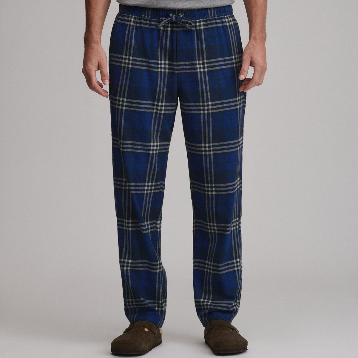 Flannel Woven Pant-Dark Blue Grey-5