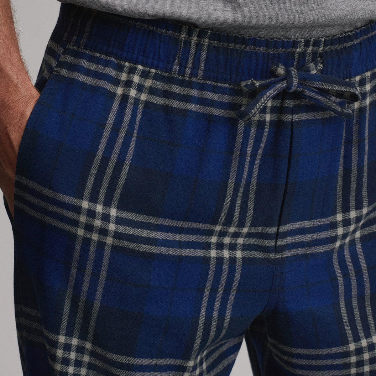 Flannel Woven Pant-Dark Blue Grey-7