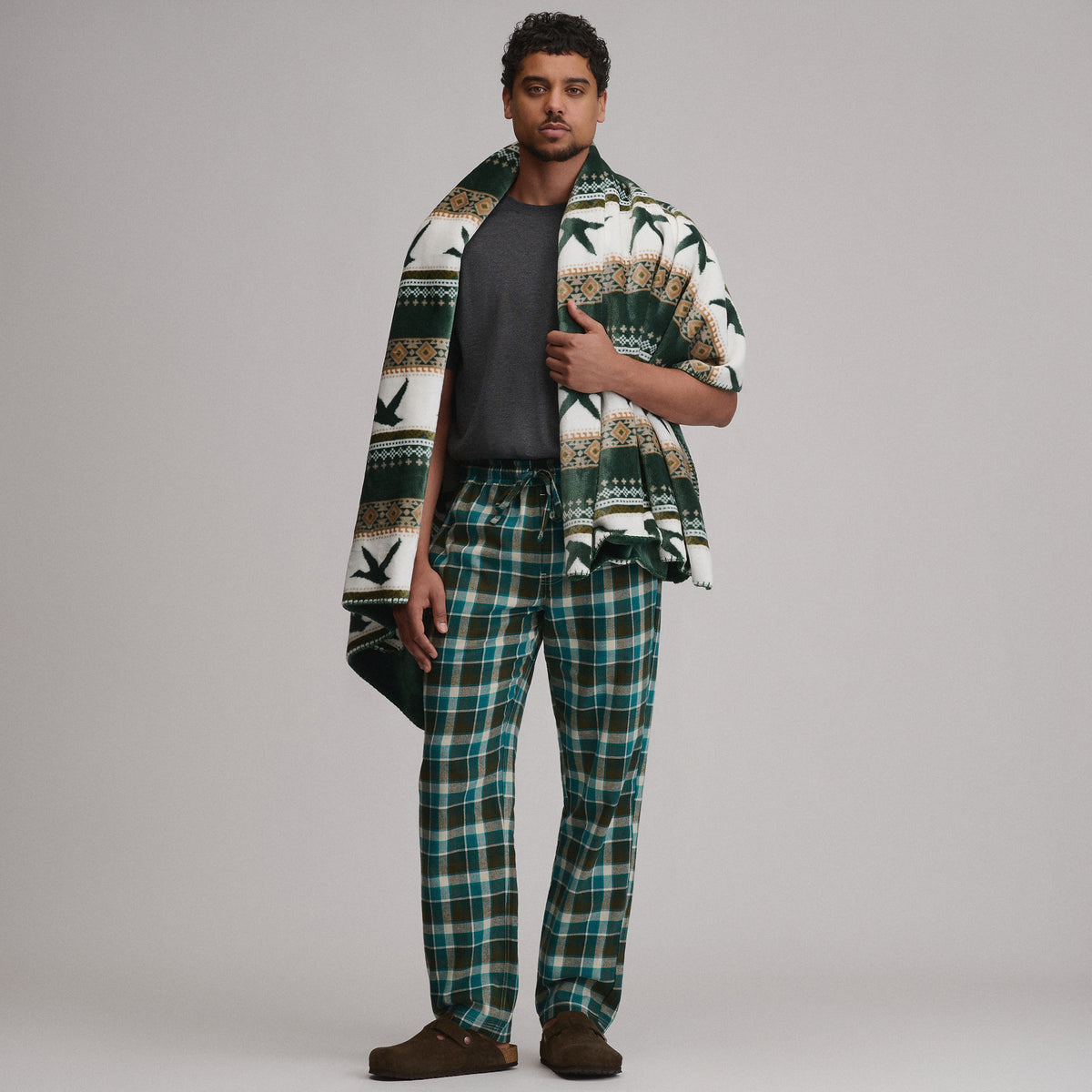Flannel Woven Pant-Green Multi-12