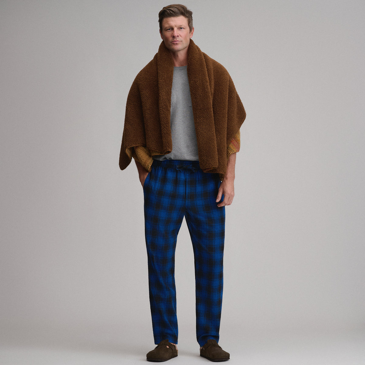 Flannel Woven Pant-Navy-24