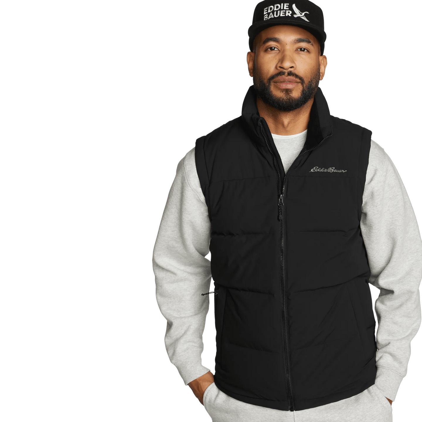 Men's Essential Down Vest-Black-Regular-4