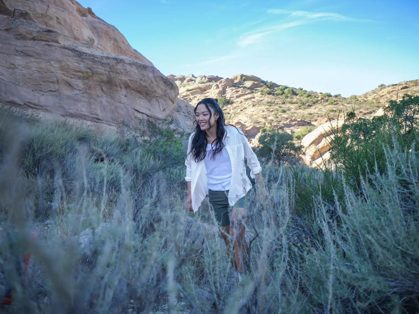 Women's Departure 3.0 LS Shirt-Snow-Regular-4