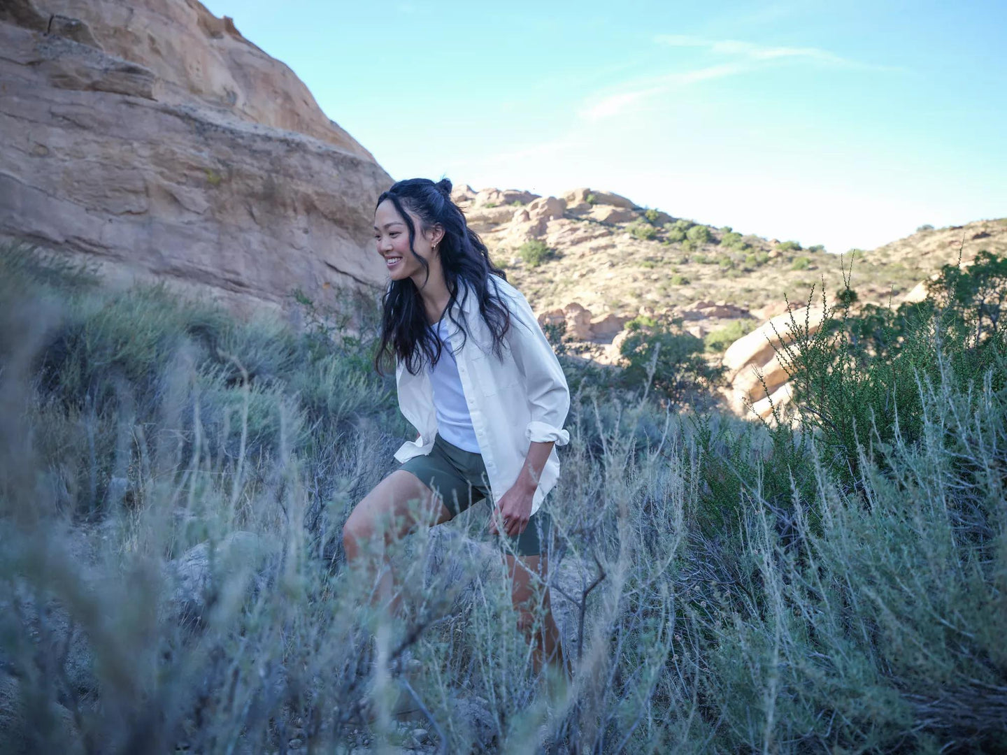 Women's Departure 3.0 LS Shirt-Snow-Regular-3