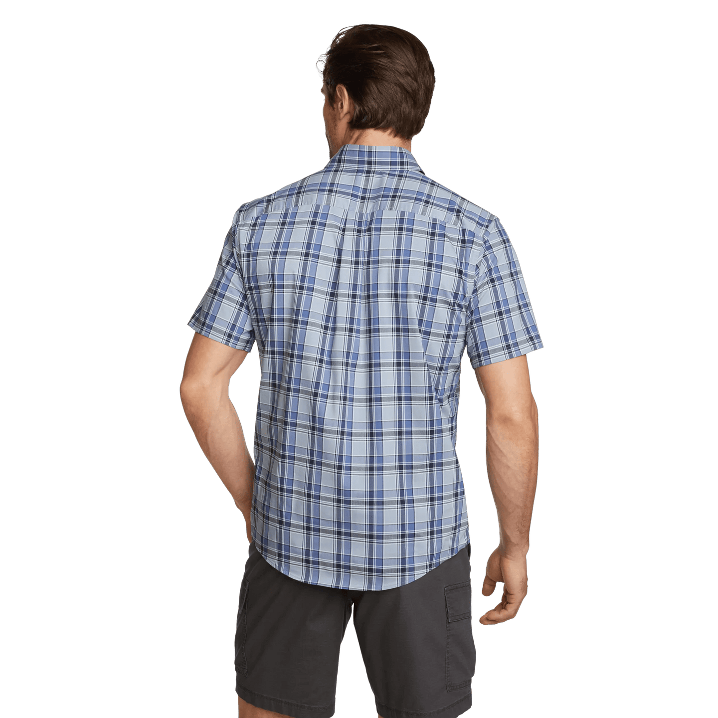 Men's Voyager Flex Short Sleeve Shirt Blue Smoke Regular 20