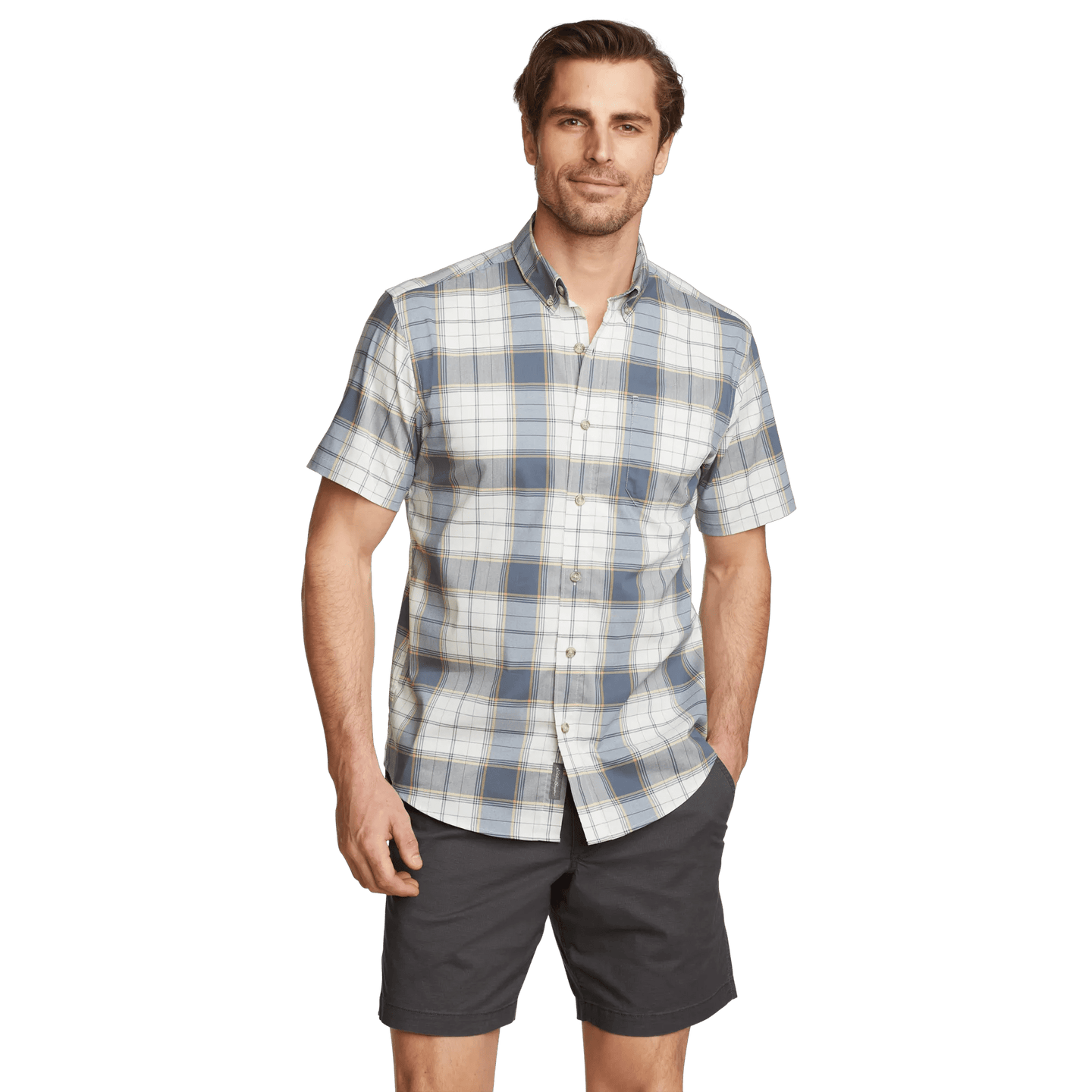 Men's Voyager Flex Short Sleeve Shirt Winter Blue Regular 7