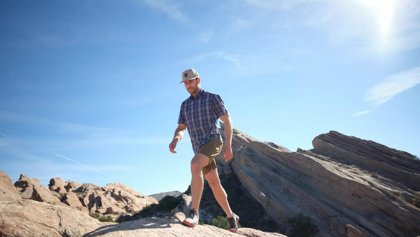 Men's Voyager Flex Short Sleeve Shirt Dk Mulberry Regular 16