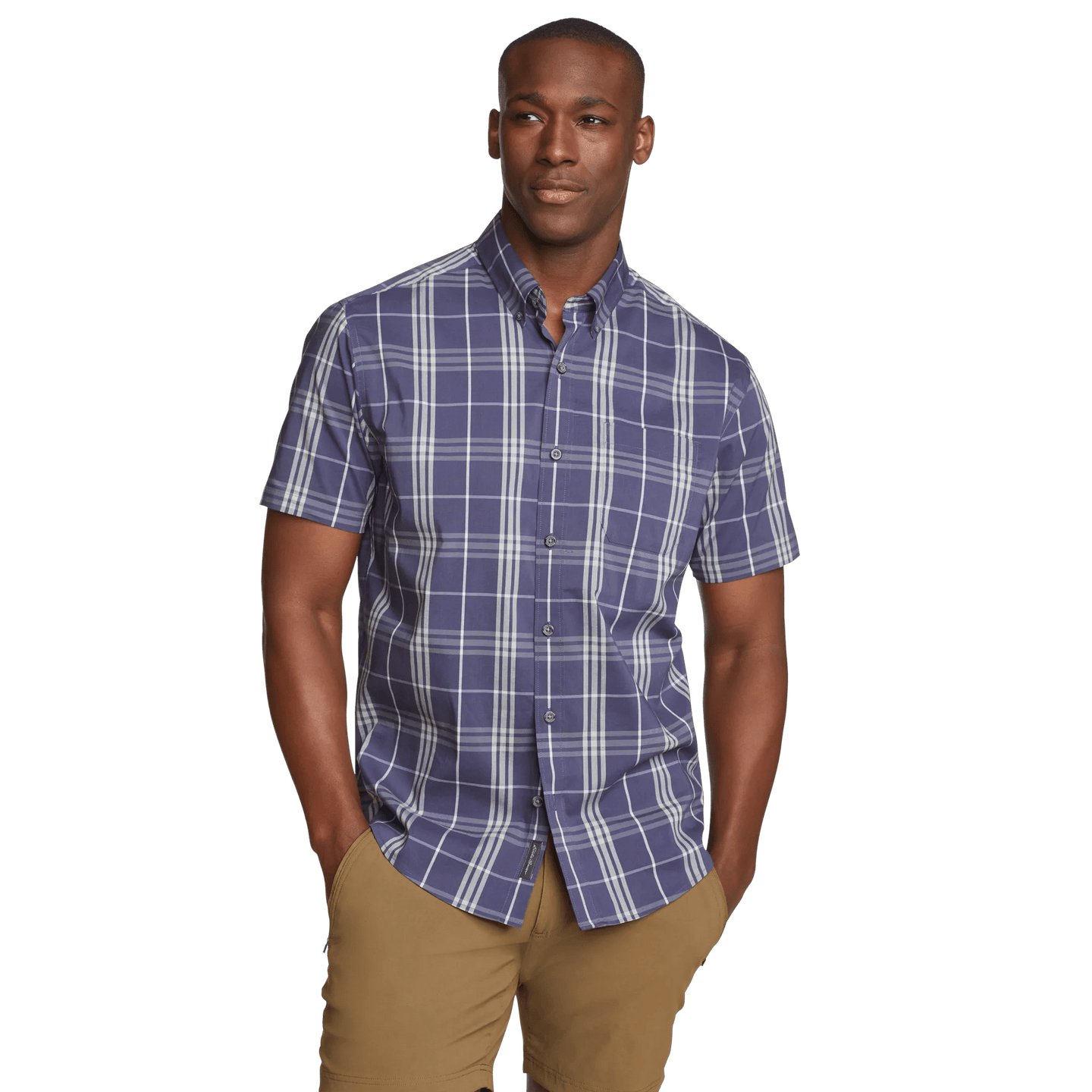 Men's Voyager Flex Short Sleeve Shirt Dk Mulberry Regular 21