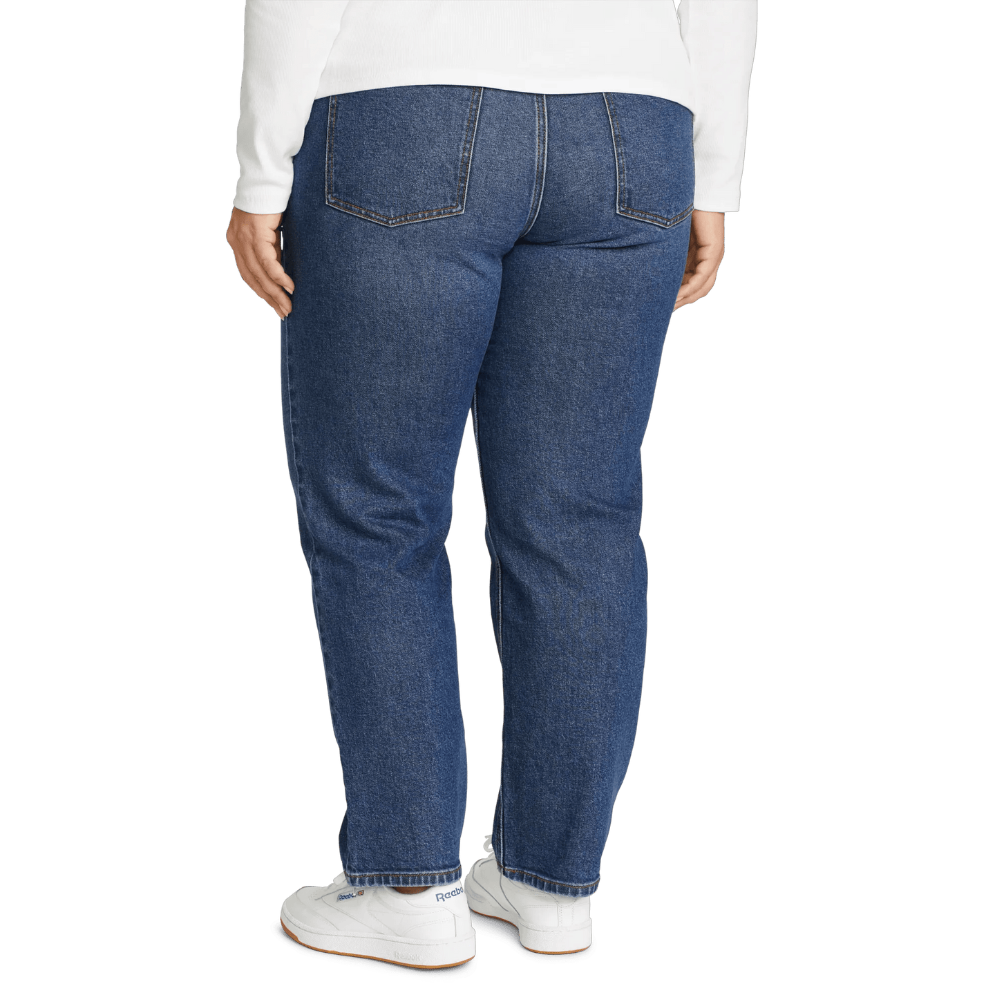 Women's Authentic High-Rise Straight Leg Jeans-Indigo Blue-Plus-7