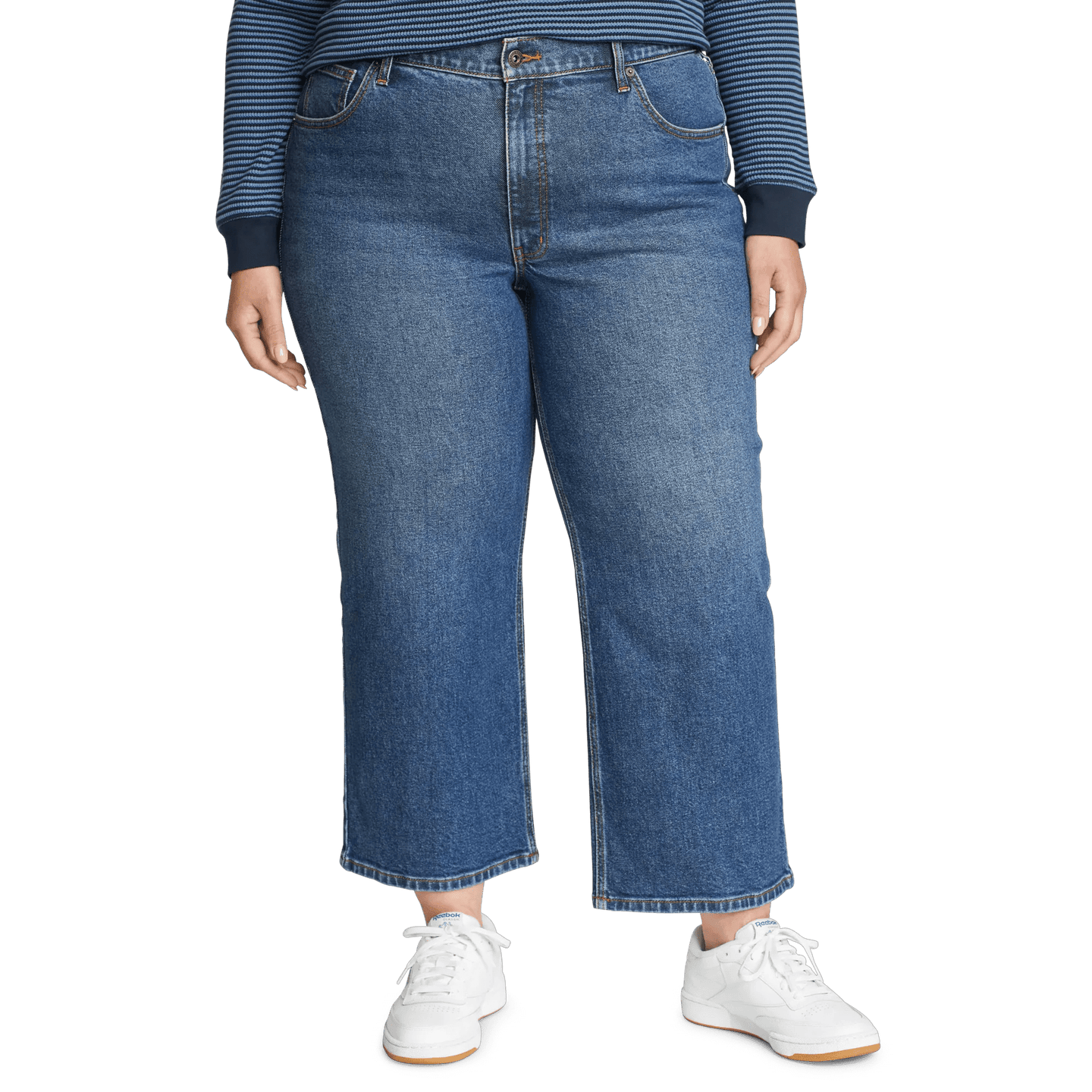 Women's Authentic Everyday High-Rise Cropped Jeans-Indigo Blue-Plus-5