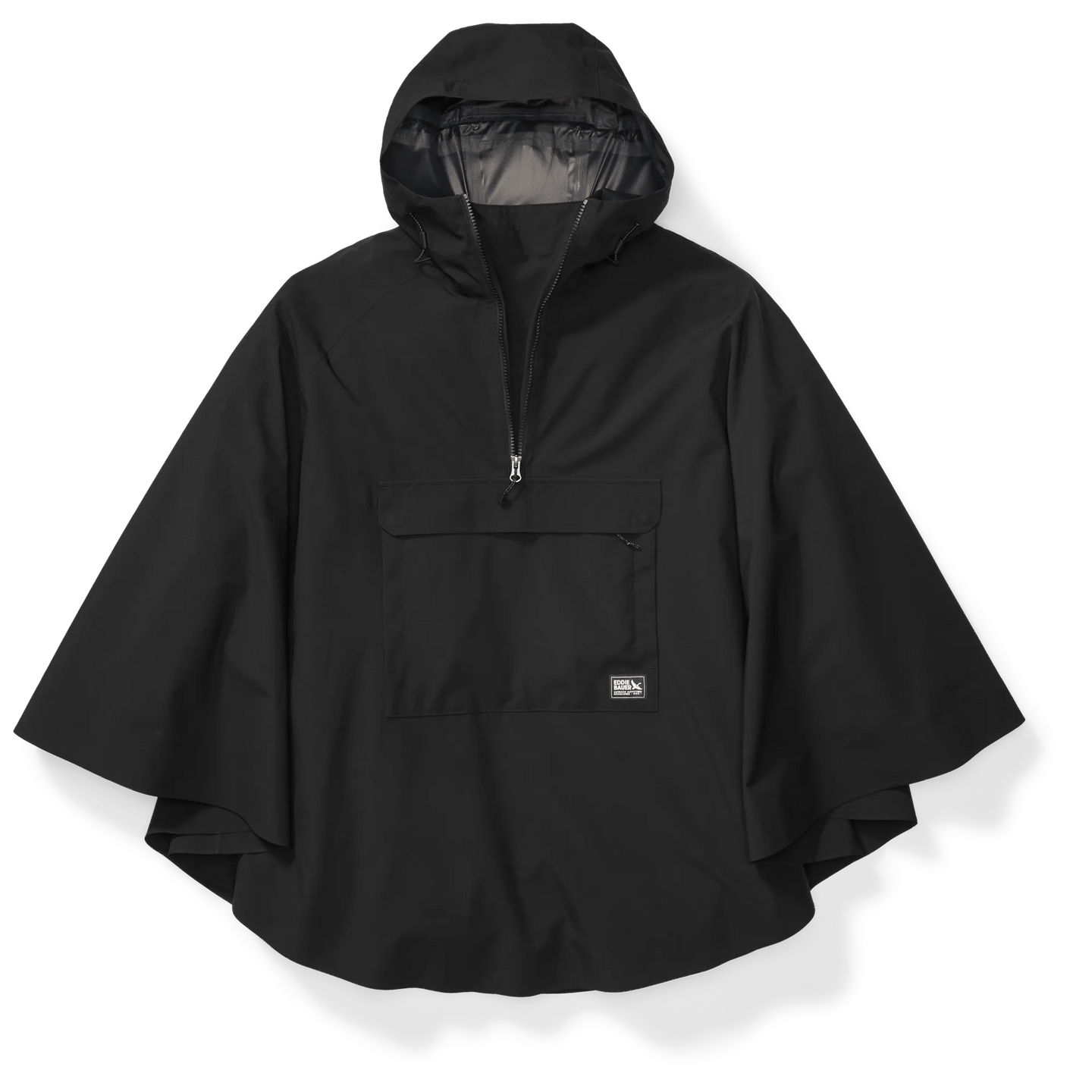 Cloud Cap Waterproof Stretch Packable Hooded Poncho-Black-Regular-2
