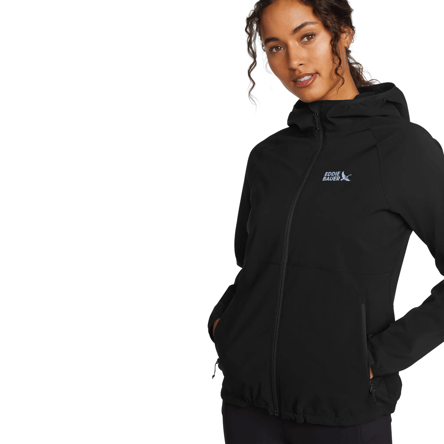 Women's Stratify Soft Shell Hoodie-Black-Regular-1