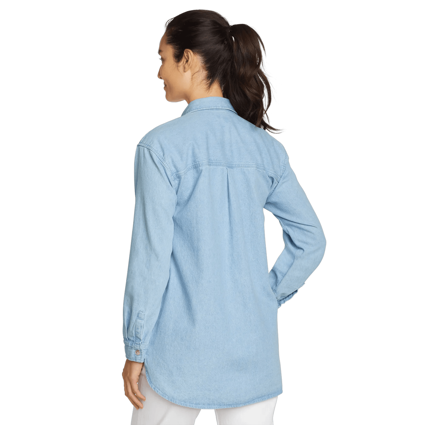 Women's Denim Overshirt-Bleached-Regular-1