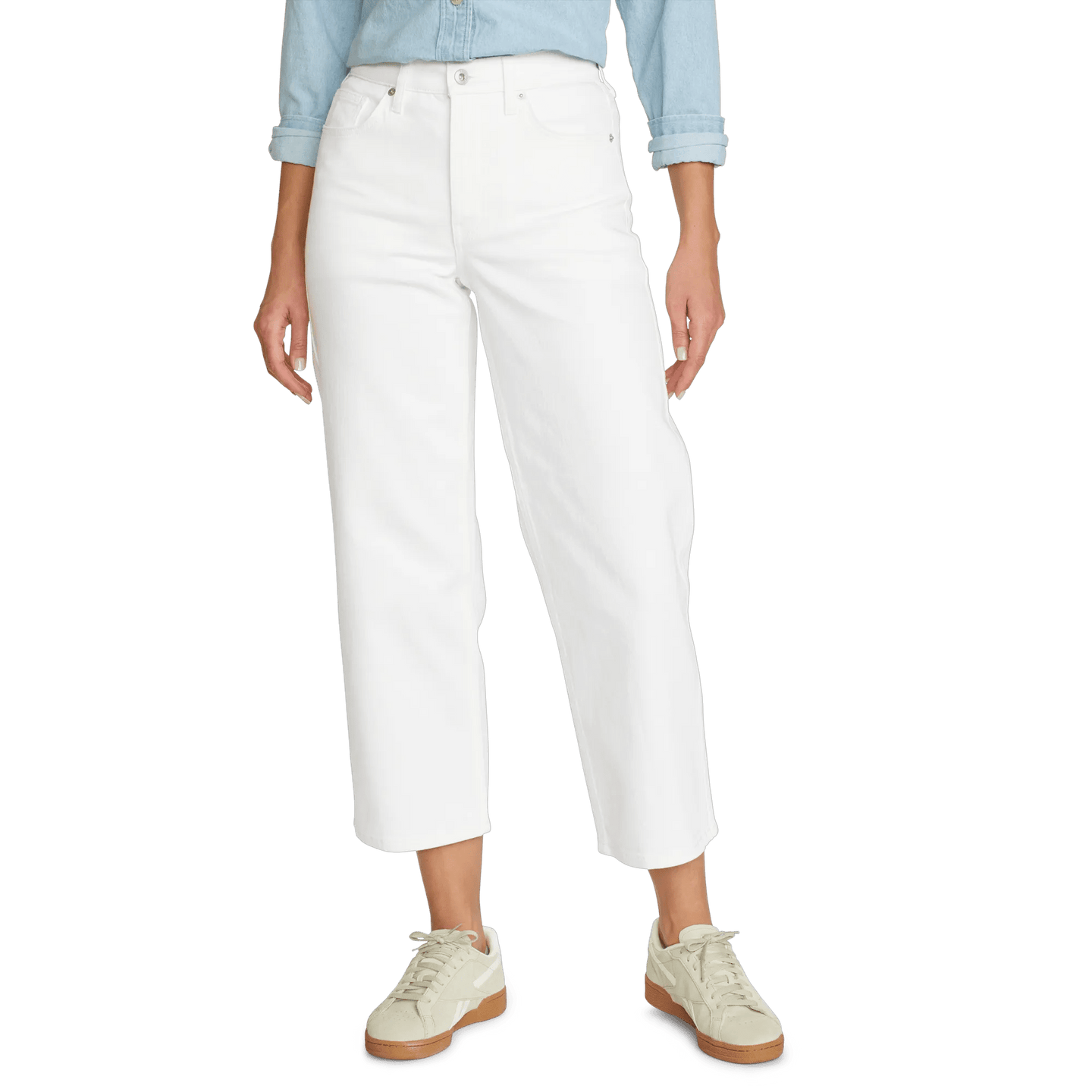 Women's Authentic Everyday High-Rise Cropped Jeans-White-Regular-8