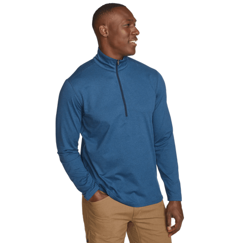 Eddie Bauer Men's LS Men'sn Trek Hz Mock