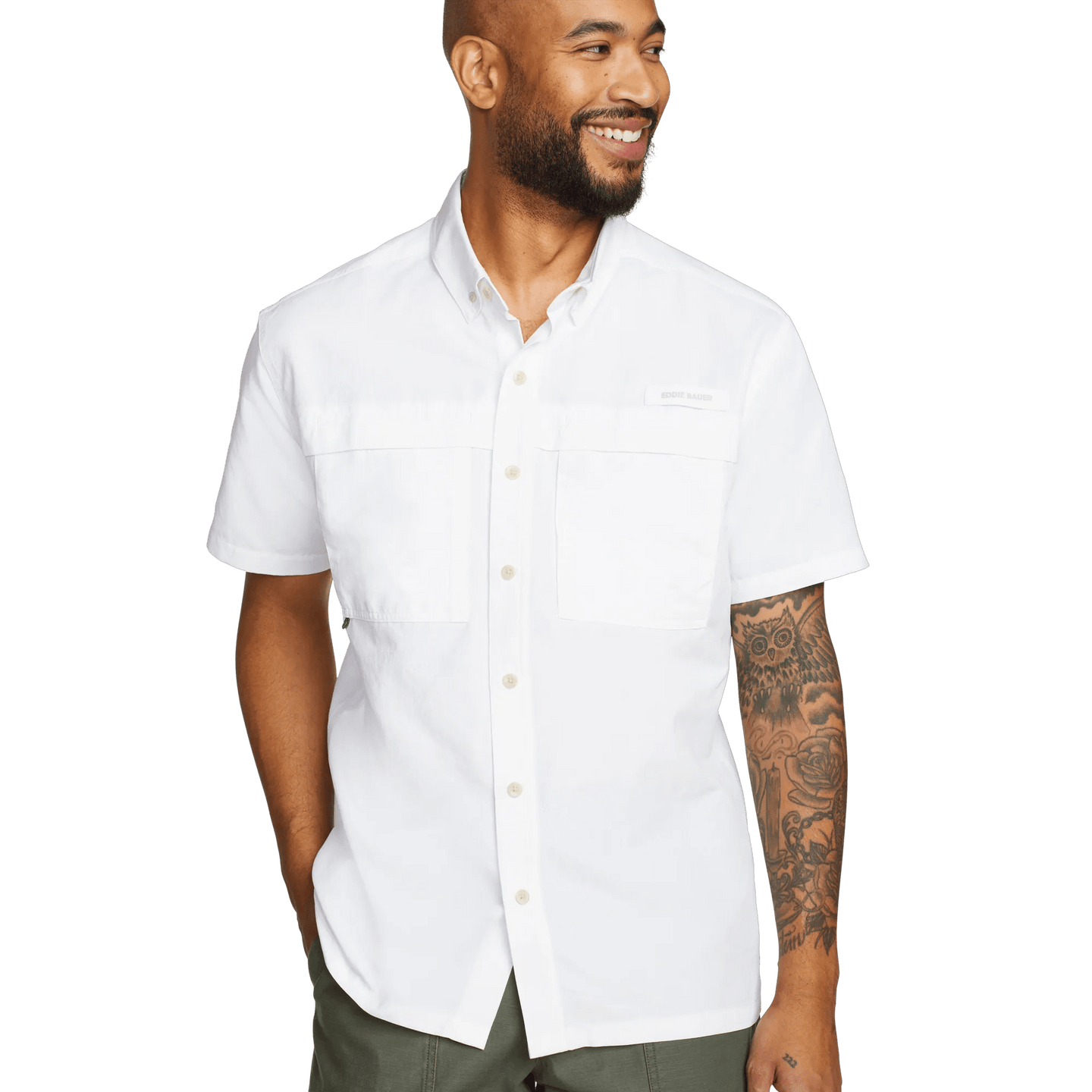 Men's Rainier Ripstop Short-Sleeve Shirt-White-Regular-5