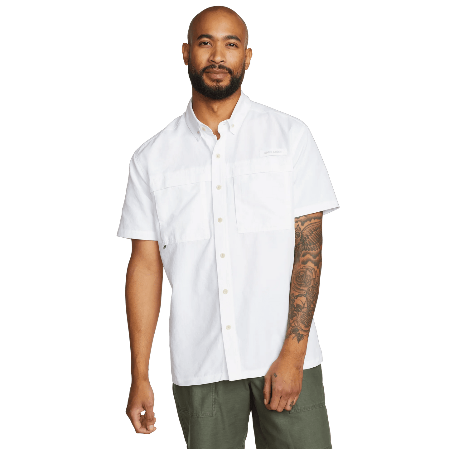 Men's Rainier Ripstop Short-Sleeve Shirt-White-Regular-8