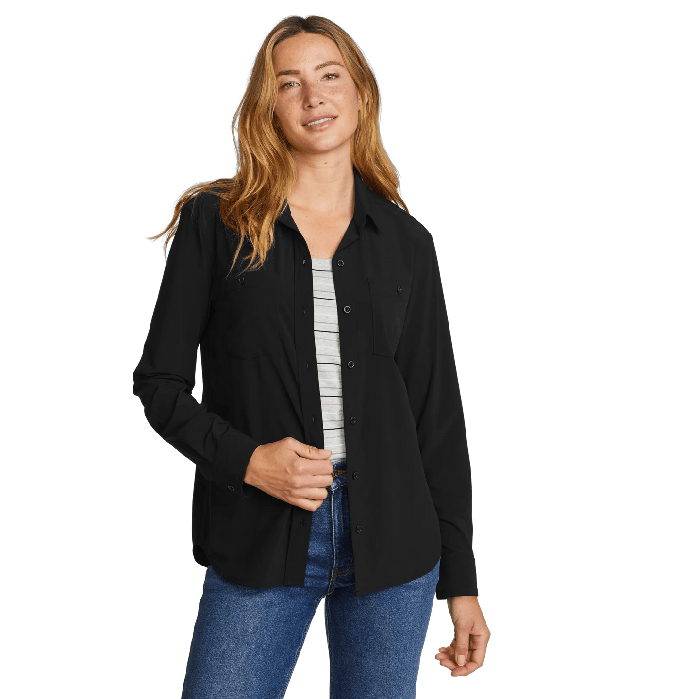 Women's Departure 3.0 LS Shirt-Black-Regular-15