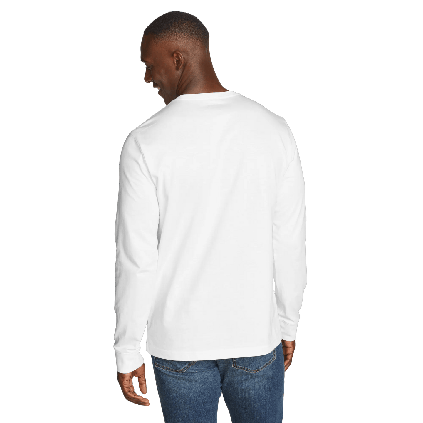Men's Legend Wash 100% Cotton Long-Sleeve Classic T-Shirt-White-Regular-2