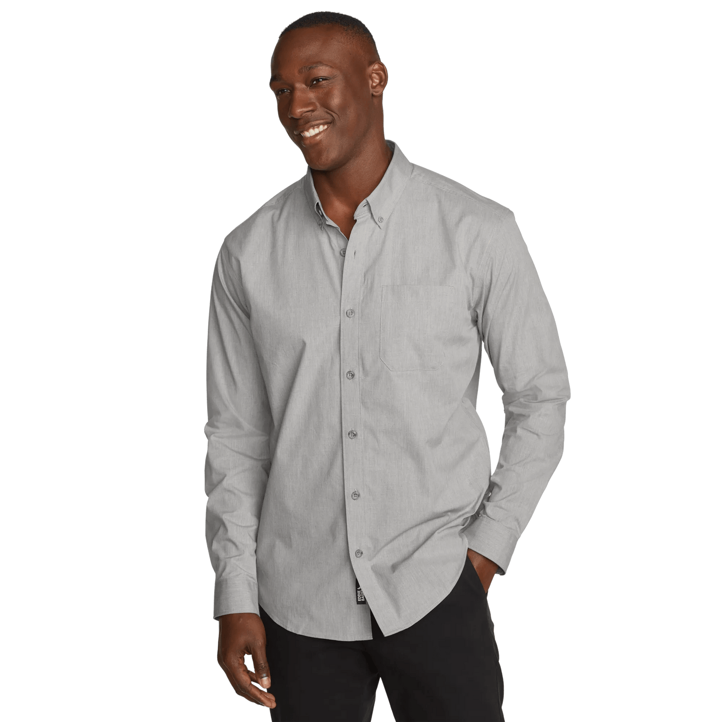 Men's Voyager Flex Long-Sleeve Shirt-Htr Gray-Regular-4