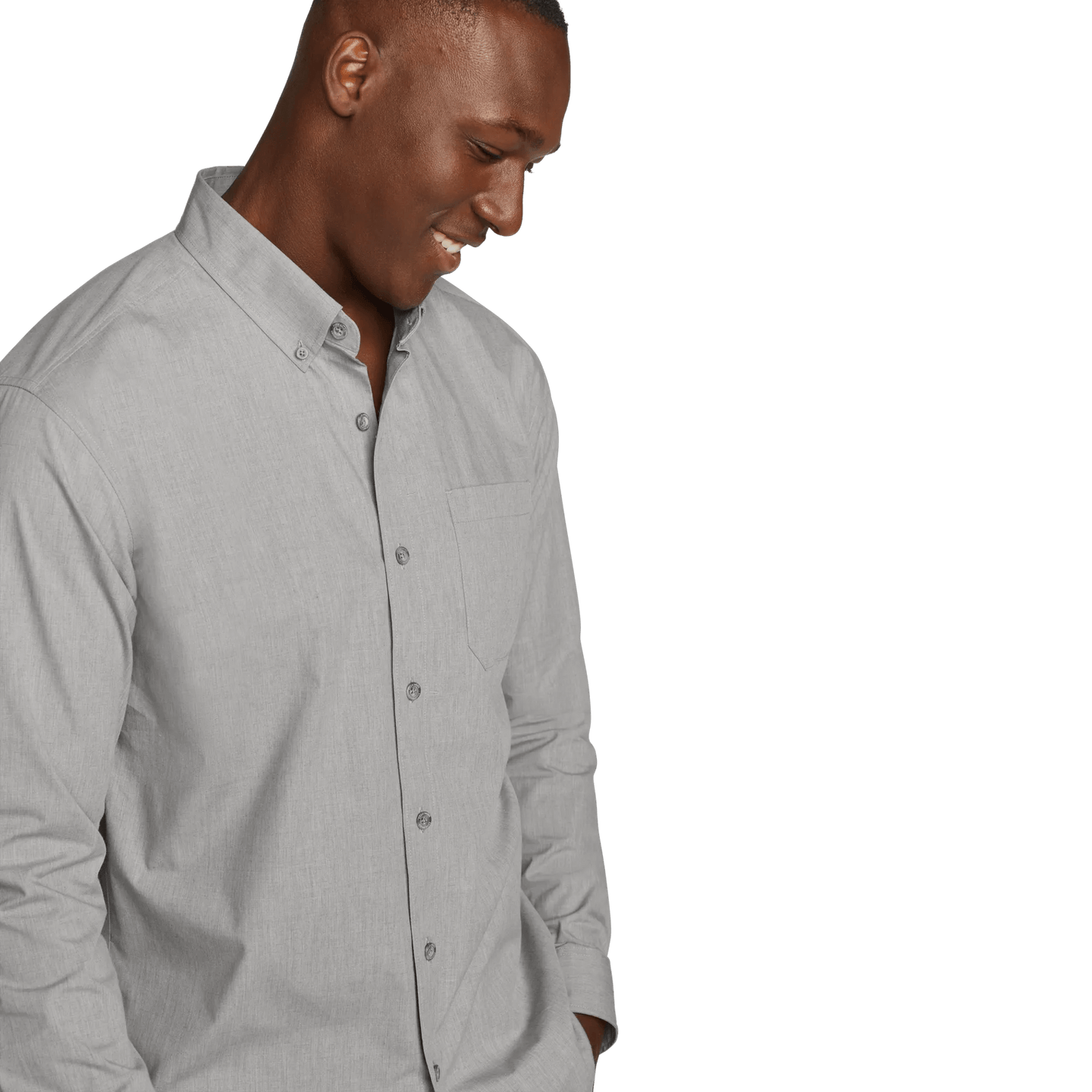 Men's Voyager Flex Long-Sleeve Shirt-Htr Gray-Regular-14