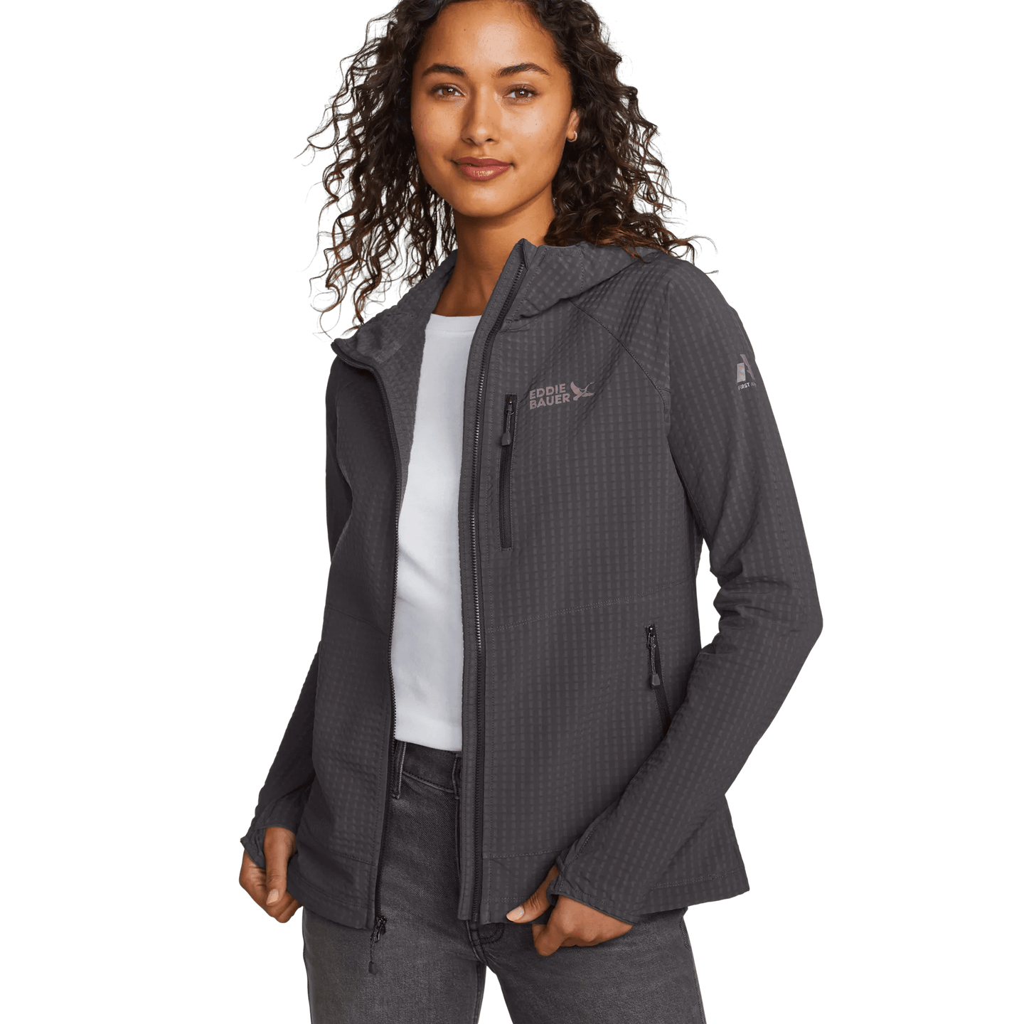 Women's Sandstone Backbone Grid Shell Jacket-Aubergine-Regular-6