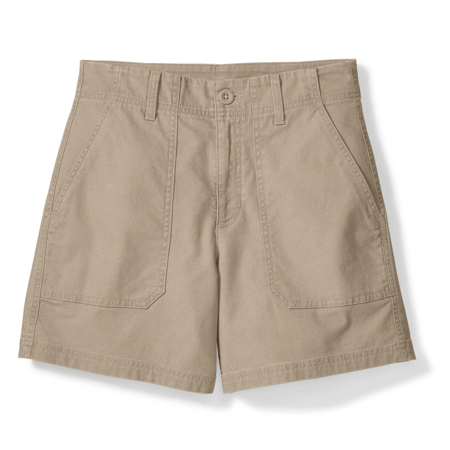 Women's Canvas Utility Shorts-Tan-Regular-2