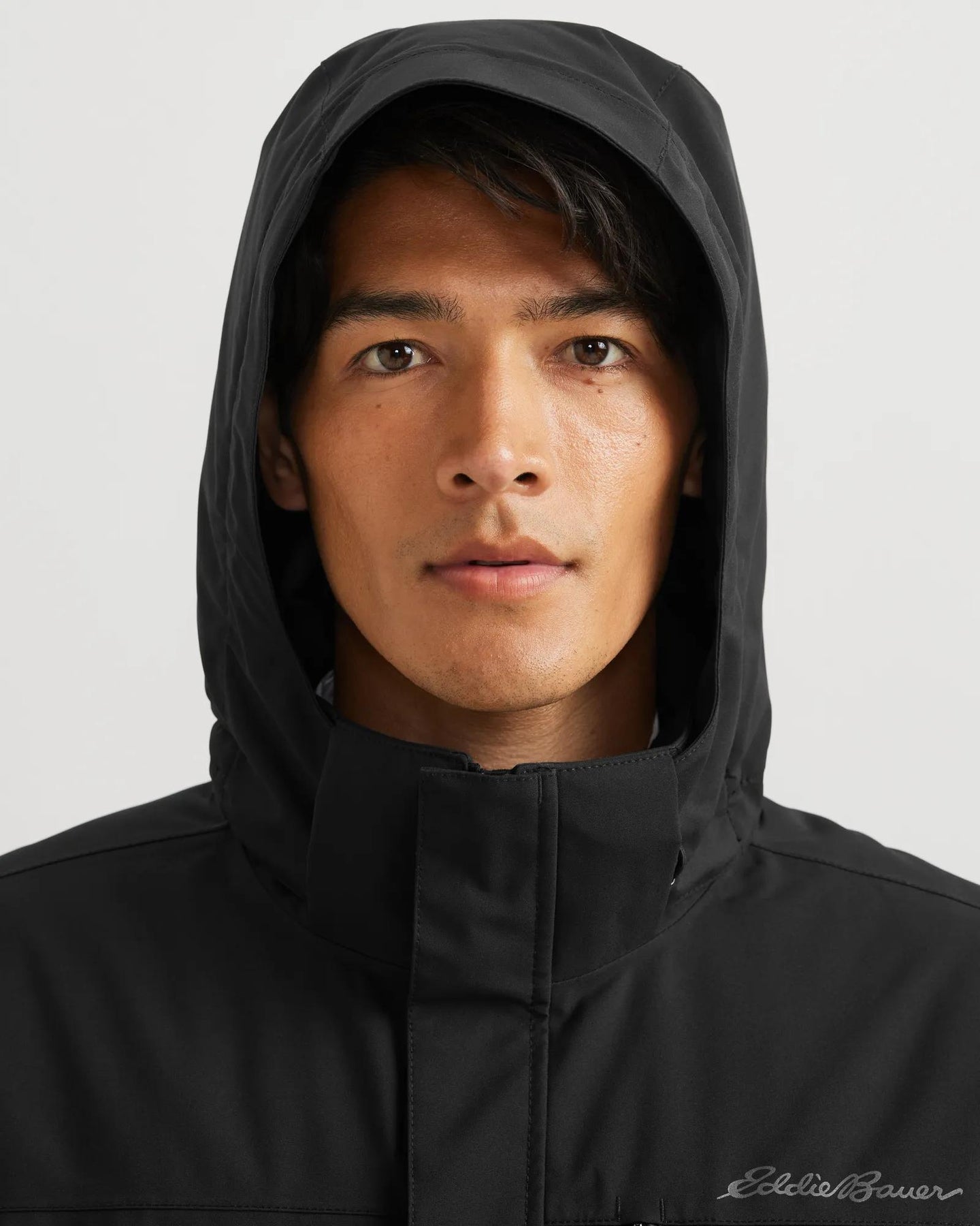 Men's Mainstay Insulated Waterproof Hooded Trench Coat-Black-Regular-5