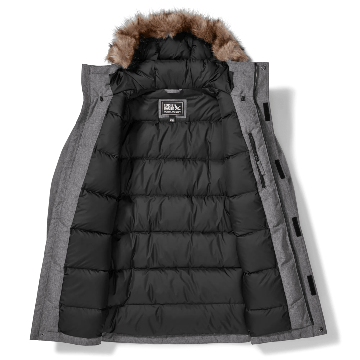 Men's Superior Down Waterproof Hooded Parka-Htr Gray-Regular-2