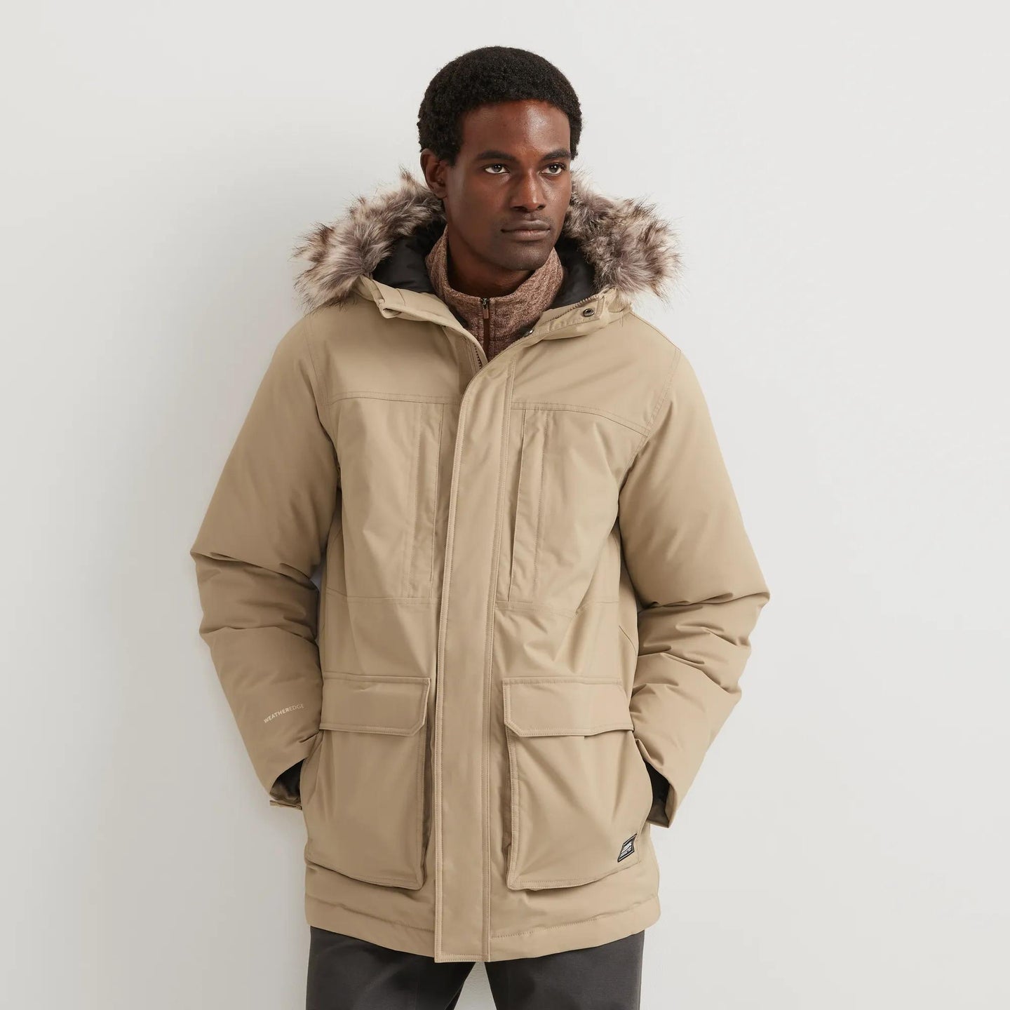 Men's Superior Down Waterproof Hooded Parka-Light Khaki-Regular-4
