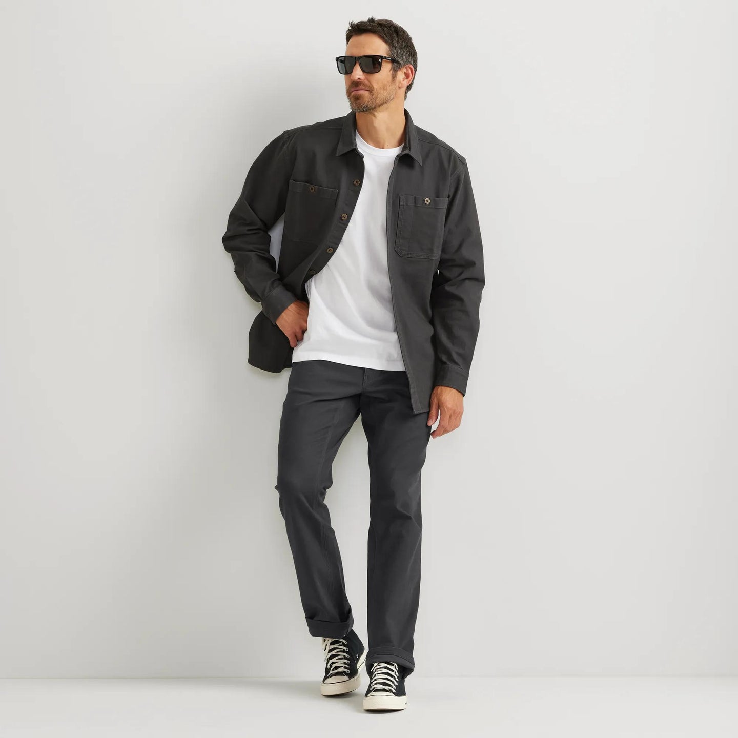 Men's Mountain Flex Classic Fit Canvas Pants-Carbon-Regular-11