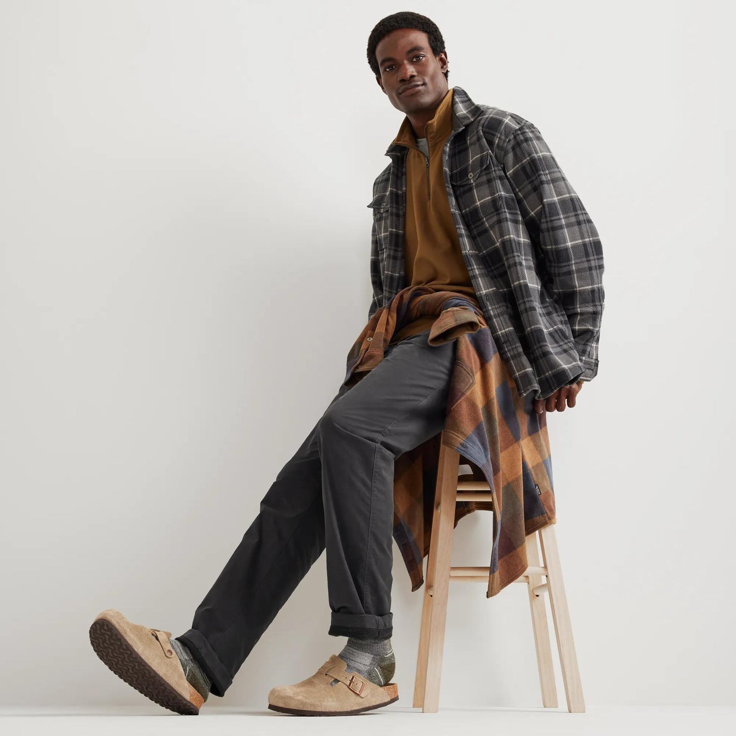 Men's Getaway Flex Fleece-Lined Chinos-Carbon-Regular-6