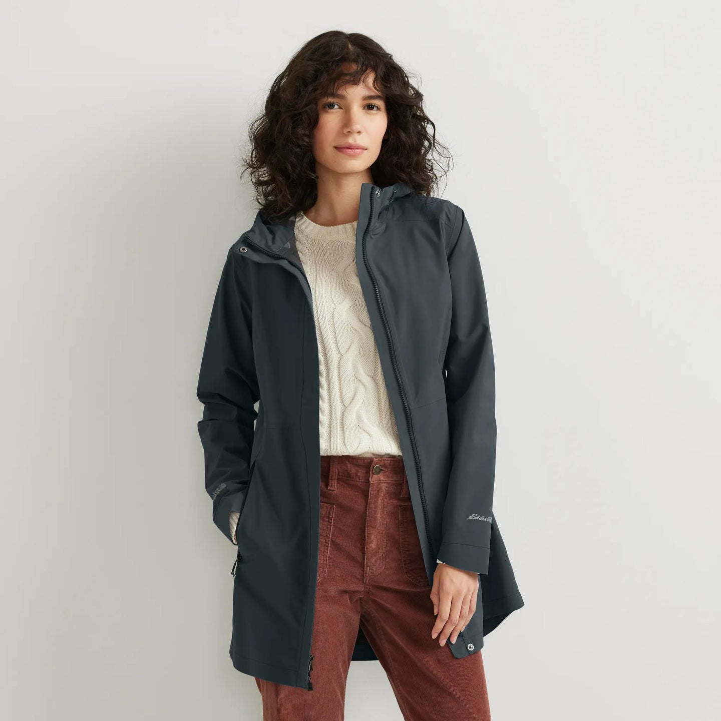 Women's Cloud Cap Waterproof Stretch Hooded Rain Parka-Storm-Regular-3