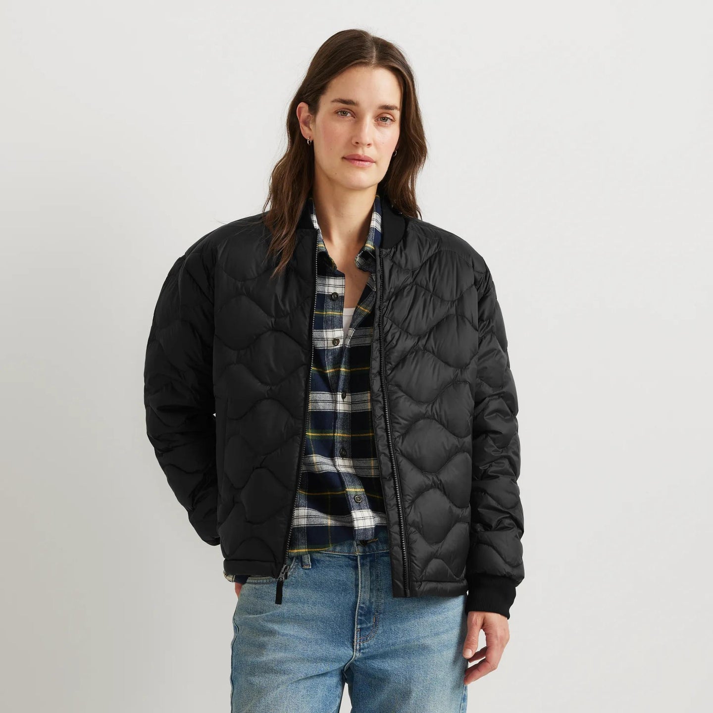 Women's Shaw Down Bomber Jacket-Black-Regular-9
