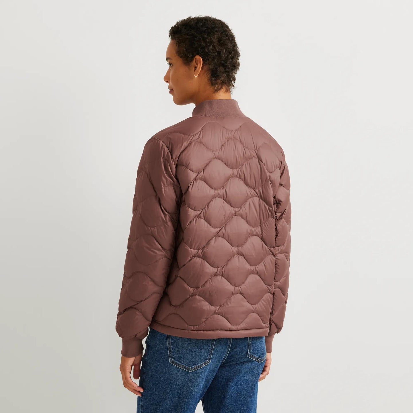 Women's Shaw Down Bomber Jacket-Plum-Regular-7