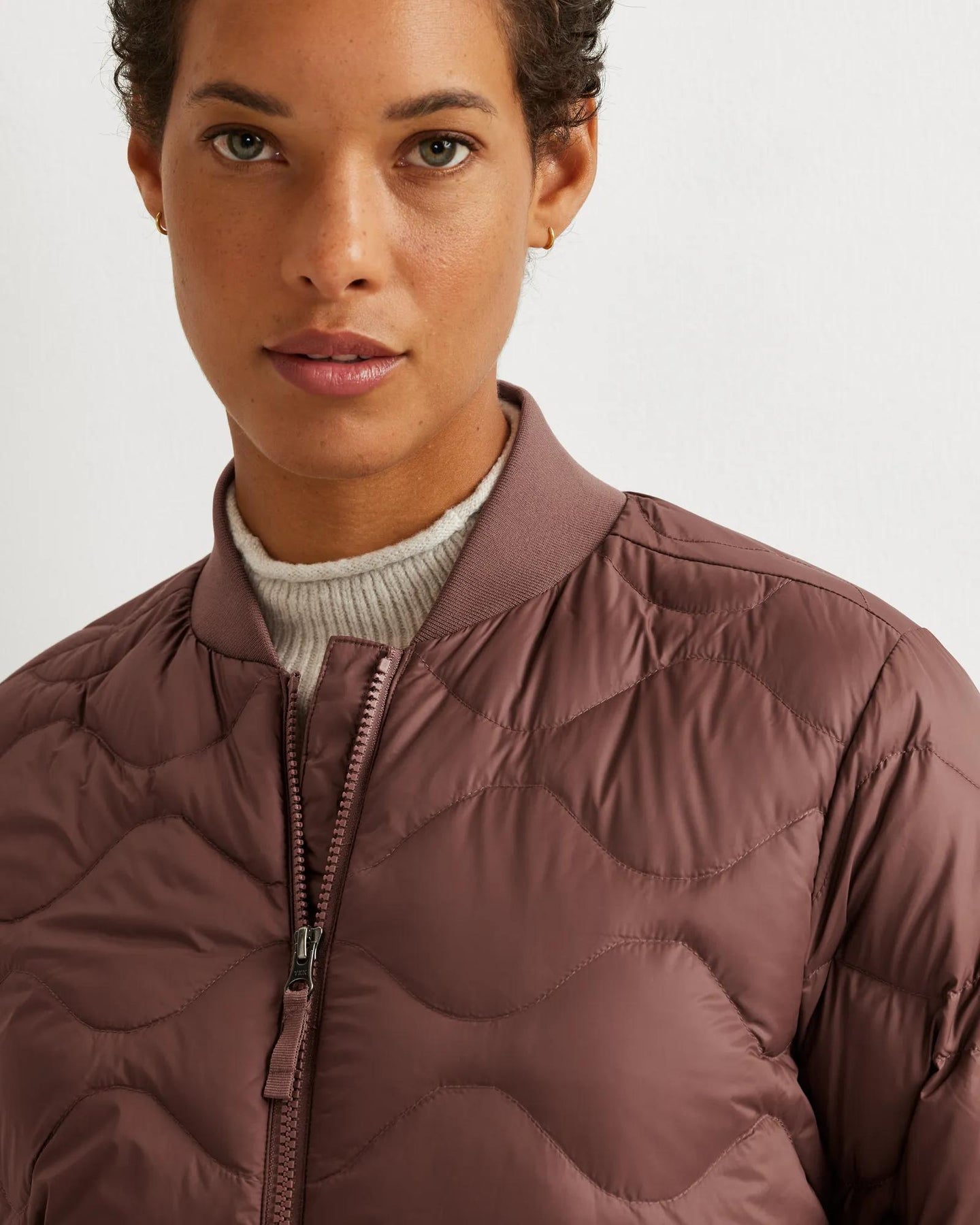 Women's Shaw Down Bomber Jacket-Plum-Regular-13