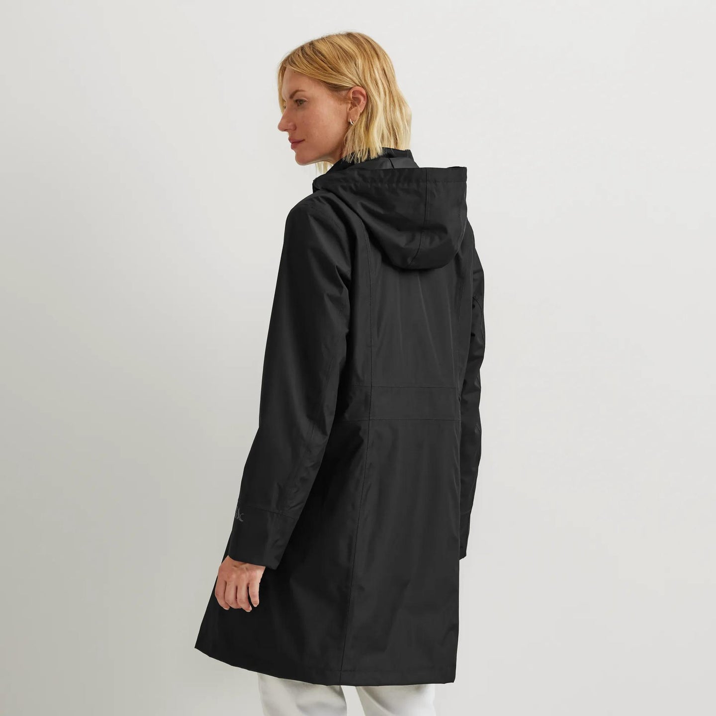 Women's Girl On The Go® Waterproof Hooded Trench Coat-Black-Regular-6