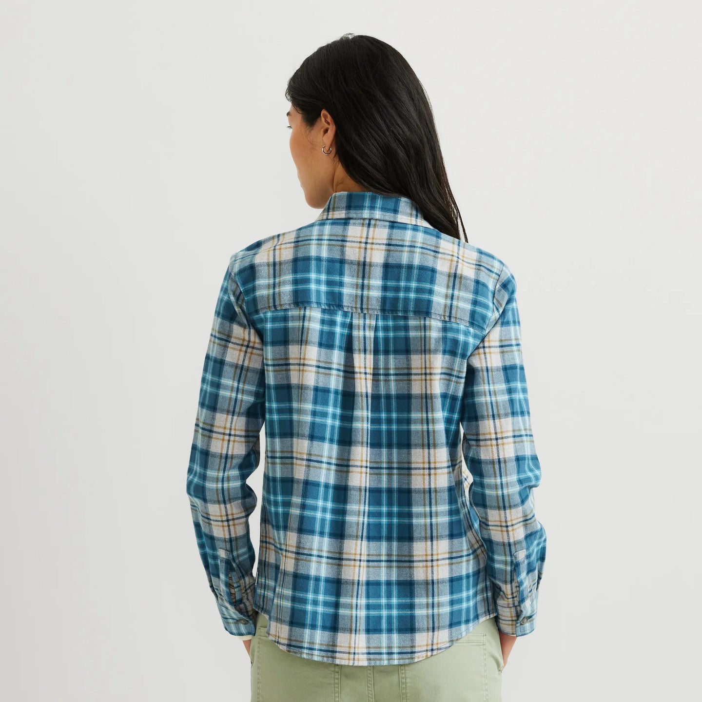 Women's Stine's Favorite Flannel-Sea Blue-Regular-5