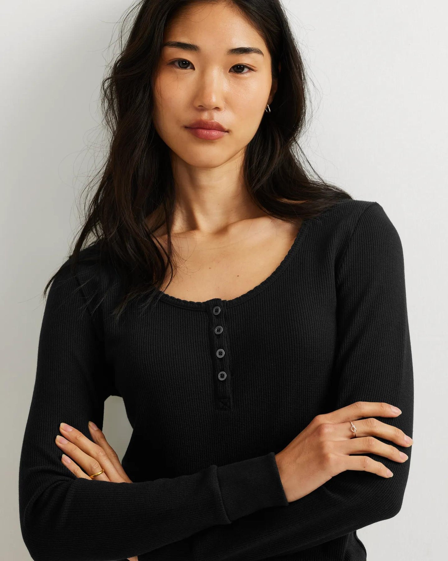 Women's Infinity Thermal Henley-Black-Regular-12